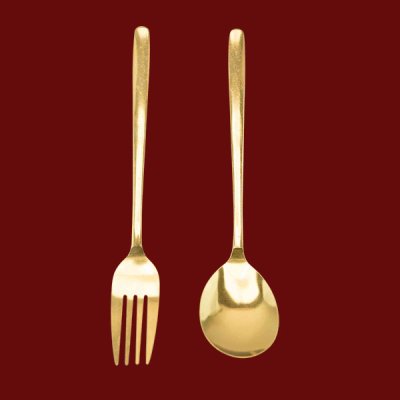 ช้อนส้อมทองปลายตัด 19