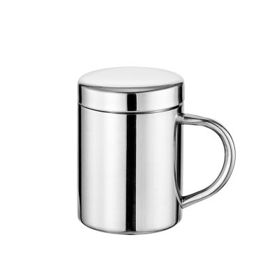 แก้วสแตนเลส พร้อมฝาปิด SUS304 สามารถเก็บความร้อนได้ ไม่ร้อนมือ มีขนาด 300ml/400ml/500ml สีเงินสีทอง