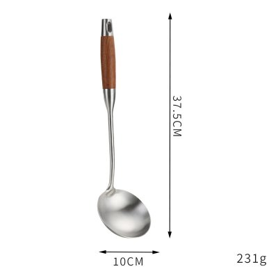 ตะหลิว ตะหลิวเชล กระบวย กระชอน ทัพพี กระบวยตักเส้น อุปกรณ์เครื่องครัว ชุดทำกับข้าว ด้ามจับไม้จริง ไม่ร้อนมือ ทำจากสแตนเลส 304