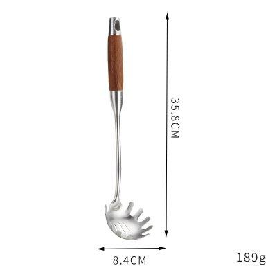 ตะหลิว ตะหลิวเชล กระบวย กระชอน ทัพพี กระบวยตักเส้น อุปกรณ์เครื่องครัว ชุดทำกับข้าว ด้ามจับไม้จริง ไม่ร้อนมือ ทำจากสแตนเลส 304