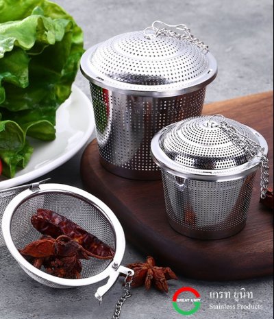 ลูกกรองชา กรองเครื่องเทศ เพิ่มหนา SUS304 ใช้ทนนาน
