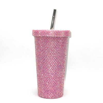 ขวดน้ำเก็บความร้อน เก็บความเย็น ขวดน้ำสูญญากาศ ทำจากสแตนเลส 304 เก็บความร้อนเย็นได้นาน ติดเพชรรอบด้าน คุณภาพดี