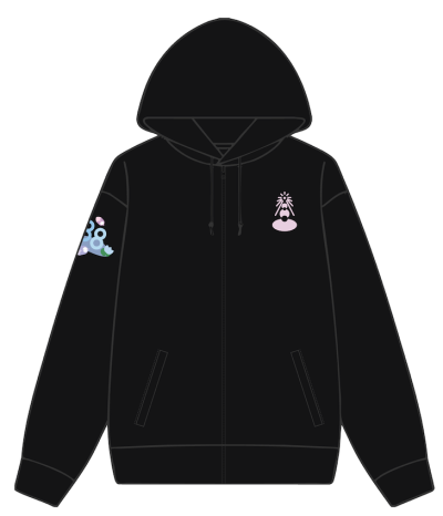 แบบที่ 4.2 เสื้อฮู้ดดี้สีดำ ลายเรียนเราเด่นเล่นเราดี