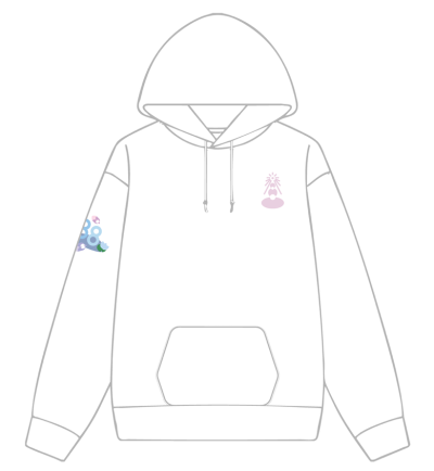 แบบที่ 4.1 เสื้อฮู้ดดี้สีขาว ลายเรียนเราเด่นเล่นเราดี