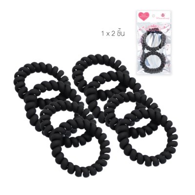 หนังยางรัดผมเกลียว ดำล้วน