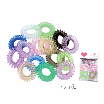 หนังยางรัดผม เกลียวเล็ก แบบใส