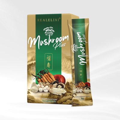 Mushroom Plus น้ำเห็ดสกัดชงดื่มผสมถั่งเช่า