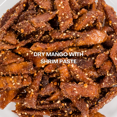 Dry mango with shrimp paste มะม่วงคลุกกะปิเสวย