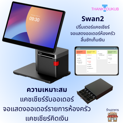 POS ร้านอาหาร สะดวก จอรับออเดอร์ห้องครัว  (ไม่มีรายเดือน)