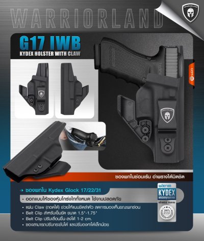 ซองพกใน Kydex + Modwing Glock 17/22/31 Warriorland Serie A