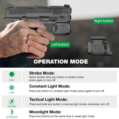 ไฟฉาย Warriorland SL-1 + ซองพกใน Kydex (Springfield Hellcat)