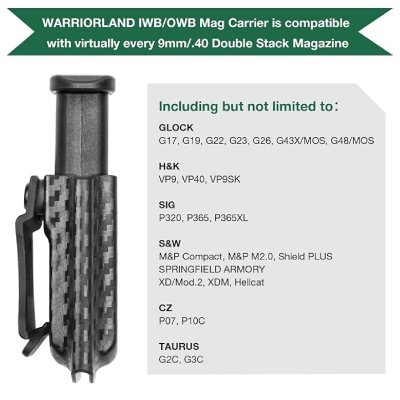 ซองแม็กกาซีน 9 mm. Carbon Fiber Kydex [ Warriorland ]
