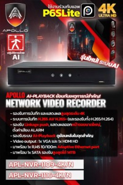 APL-NVR-1109-4K/N 4 Channel Apoll กล้องวงจรปิดเชียงใหม่