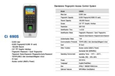 เครื่องสแกนลายนิ้วมือ HIP รุ่น Ci 690S ควบคุมประตู HIP เชียงใหม่