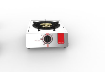 Single Burner Gas Stove with Brass Burner and Stainless Steel Top