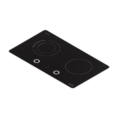 Built-in electric hob 2 burners 70 cm with induction and ceramic burners and Schott Ceran glass