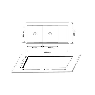 Double bowl kitchen sink with stainless steel 304 and drainboard