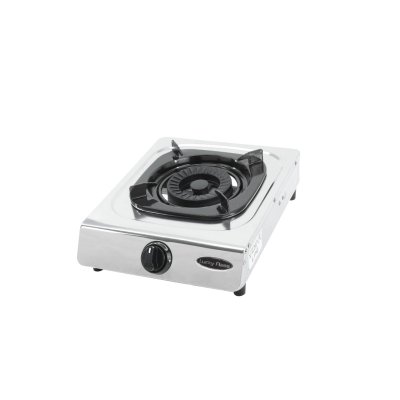 Single burner gas stove with cyclone burner and stainless steel body