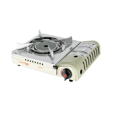 Portable gas stove with infrared burner and safety system