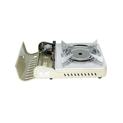 Portable gas stove with infrared burner and safety system