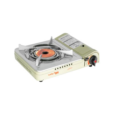 Portable gas stove with infrared burner and safety system