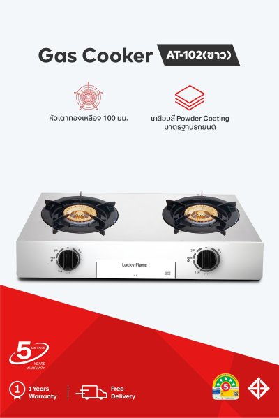 Double Burner Gas Stove with Brass Burner and Stainless Steel Top