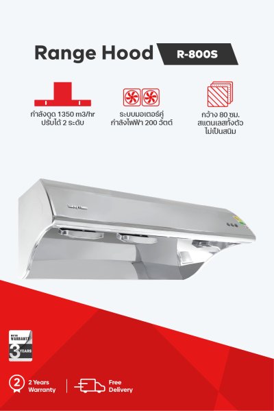 Range Hood with Dual Motor and Ducted System