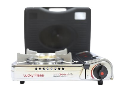 Portable gas stove with stainless steel body and safety system