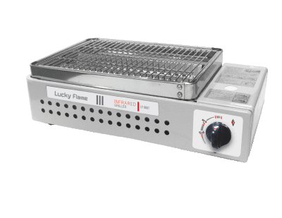 Gas grill with single burner for LPG tank connection
