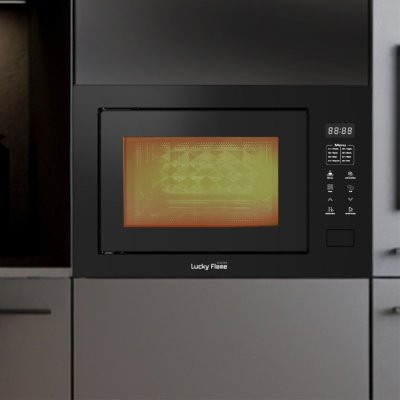 ไมโครเวฟแบบฝัง บิ้วอิน builtin ย่าง ปิ้ง คอมบิเนชั่น combination grill microwave oven 60cm 25L กระจกใส window