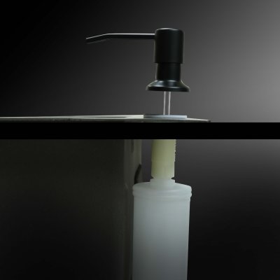 ซิงค์ล้างจานสแตนเลสเคลือบ PVD สีดำ 1 หลุม พร้อมที่พักจาน