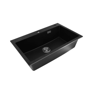 GNS-0851-Black-Lucky-Flame-อ่างล้างจาน-ซิงค์ล้างจาน-หินแกรนิต-หินสังเคราะห์-หลุมเดียว-1หลุม-side