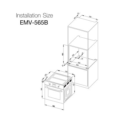emv 565b oven เตาอบ ลัคกี้เฟลม ขนาดเจาะ เตาอบแบบฝัง