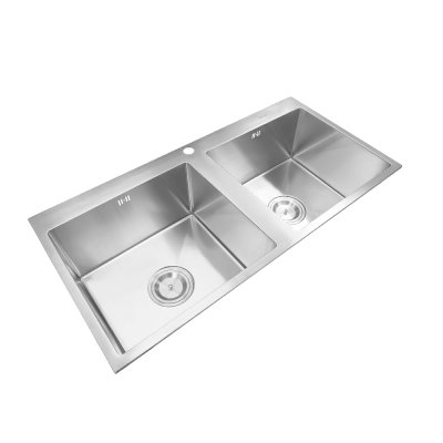 Double bowl kitchen sink with stainless steel 304 and sound insulation