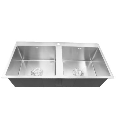 Double bowl kitchen sink with stainless steel 304 and sound insulation