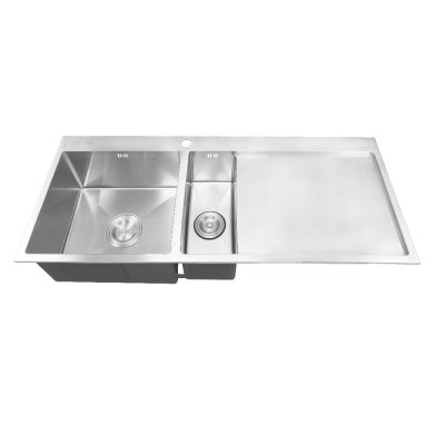 Double bowl kitchen sink with stainless steel 304 and drainboard