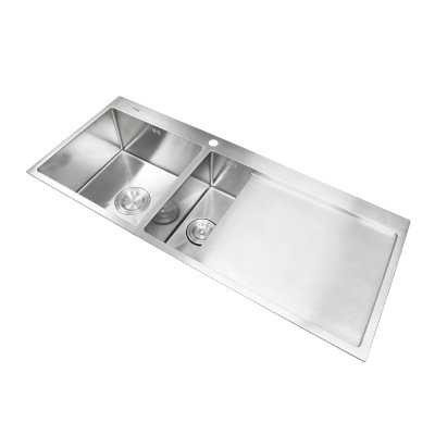 Double bowl kitchen sink with stainless steel 304 and drainboard