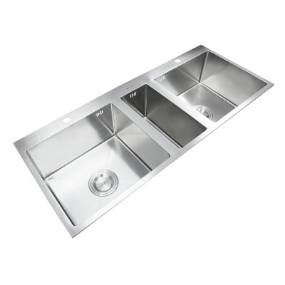 Triple bowl kitchen sink with stainless steel 304 and sound insulation