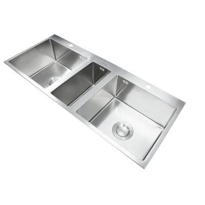 Triple bowl kitchen sink with stainless steel 304 and sound insulation