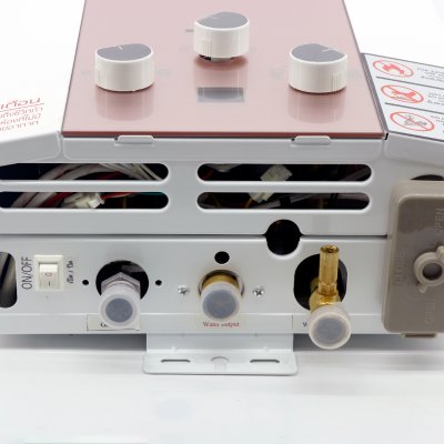 Gas water heater with adjustable temperature and 7 safety systems