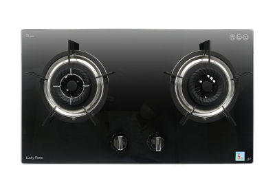 LGS-962N Tempered glass Built-in-hob เตาแก๊ส 2 หัว แบบฝังเคาน์เตอร์ หน้ากระจก top