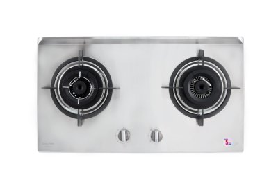 LBS-932N Stainless Built-in-hob เตาแก๊ส 2 หัว แบบฝังเคาน์เตอร์ หน้าสแตนเลส top