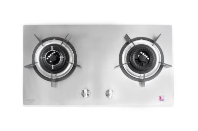 LBS-962N Stainless Built-in-hob เตาแก๊ส 2 หัว แบบฝังเคาน์เตอร์ หน้าสแตนเลส top