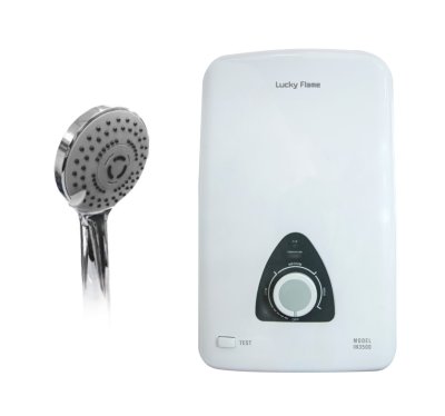 in3500 เครื่องทำน้ำอุ่น ไฟฟ้า 3500วัตต์ 3.5kW หม้อพลาสติก incoloy 800 แถมฝักบัว ห้องน้ำ