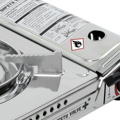 Portable gas stove with stainless steel body and safety system