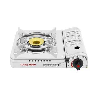 Portable gas stove with stainless steel body and safety system
