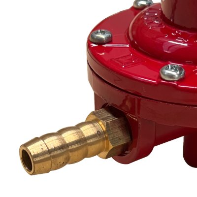 High pressure gas regulator with safety valve and pressure gauge