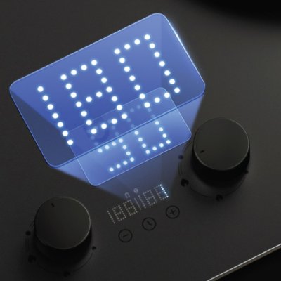 Smart built-in gas hob with nano coated glass and hood connection