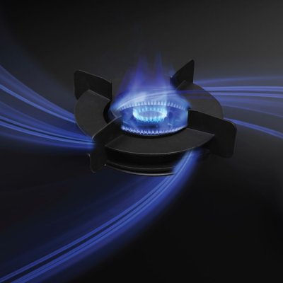 Smart built-in gas hob with nano coated glass and hood connection