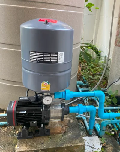 ผลงานติดตั้งปั๊มน้ำ Grundfos CMB3-37PT บ้านพักอาศัย